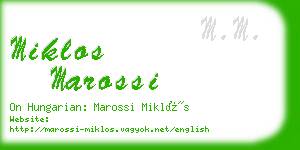 miklos marossi business card